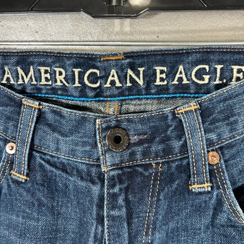 American Eagle Slim Straight Jeans Mens 30x30 Dark Wash‎ Blue Denim 100% Cotton